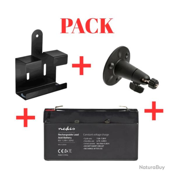Pack d'alimentation et montage Burrel - Batterie 6V, support mural et porte-batterie