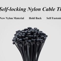 Rizlan Sangle de Fixation Autobloquante en Plastique et Nylon Noir