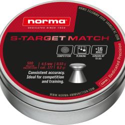 Destockage ! PLOMB NORMA S-TARGET MATCH 4.5MM 0.53G FLAT NOSE - Par 5000 ( 10 bo&icirc;tes )
