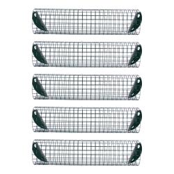 Lot de 5 pi&egrave;ges tubes &agrave; lapin en m&eacute;tal &Oslash; 15 &times; 60 cm