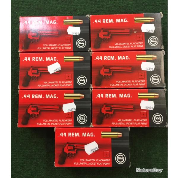 Lot de 350 munitions GECO Calibre .44 Rem Mag en FMJ 230grs / 14,9g