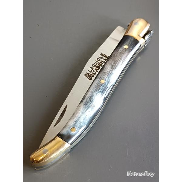 ANCIEN COUTEAU LAGUIOLE L'ABEILLE, THERIAS, THIERS, manche CORNE, guilloch�
