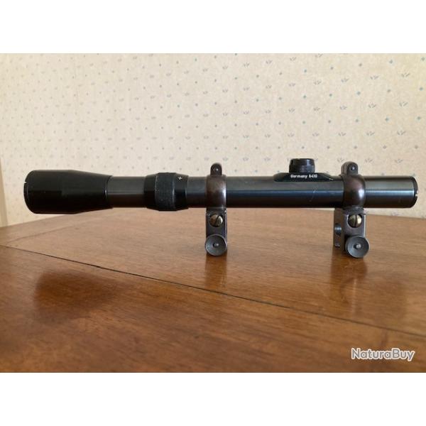 Lunette Allemande HUBERTUS 2,5 x 18 en acier avec montage DISKOP acier d�rivable pour rail de 11 mm