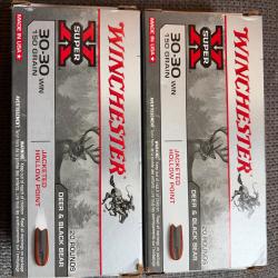 Balles Winchester Hollow Point - Cal. 30.30 - 150 / X 2 boites de 20