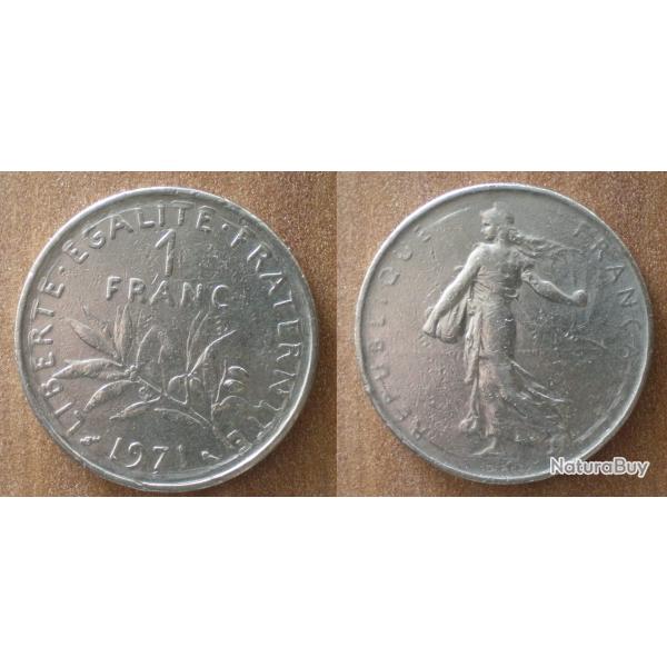 France 1 Franc 1971  Piece Semeuse Francs Nickel