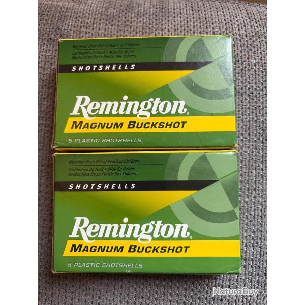 2 BOITES DE 5 CHEVROTINES remington MAGNUM 12/76 - 15 GRAINS-