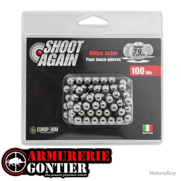 100 BILLES ACIER - 7,9 MM. shoot again
