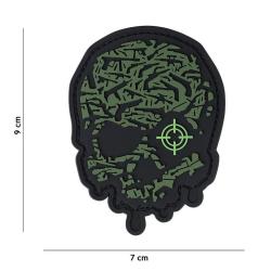 PATCH 3D PVC TARGET EYE SKULL NEUF U VERT
