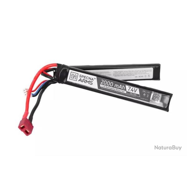 LIPO 7.4V 2000MAH 2 STICKS DEAN - SPECNA ARMS NEUF U NOIR