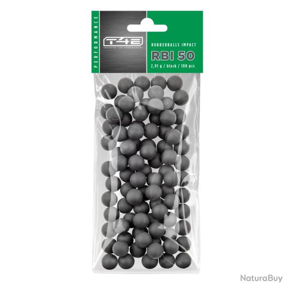 BILLES RBI CAOUTCHOUC NOYAU ACIER CAL .50 X100 - T4E