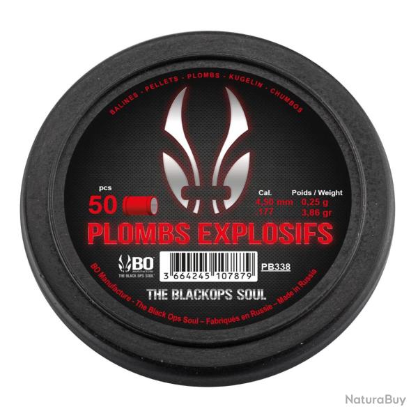 PLOMBS EXPLOSIF PLAT 4.5MM 50PCS - BLACK OPS NEUF U UNIQUE
