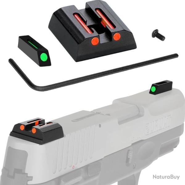 Hausse et Guidon Fibre Optique Taurus TX22 - Rouge et Verte | TXC ARMEMENT