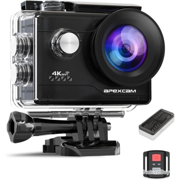 Cam�ra Sport sous-Marine �tanche 40M 4k 60fps 64MP avec 2 Batteries 1350mhA Camera Sportive