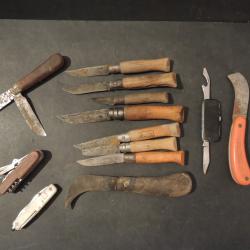 Lot de couteaux Opinel Pradel...