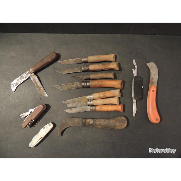 Lot de couteaux Opinel Pradel...