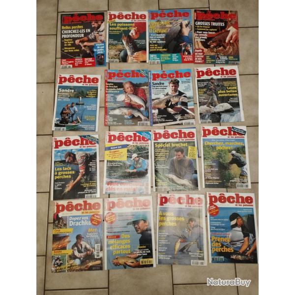 16 MAGAZINES LA PECHE ET LES POISSONS ANNEES 1999/2000/2001/2003