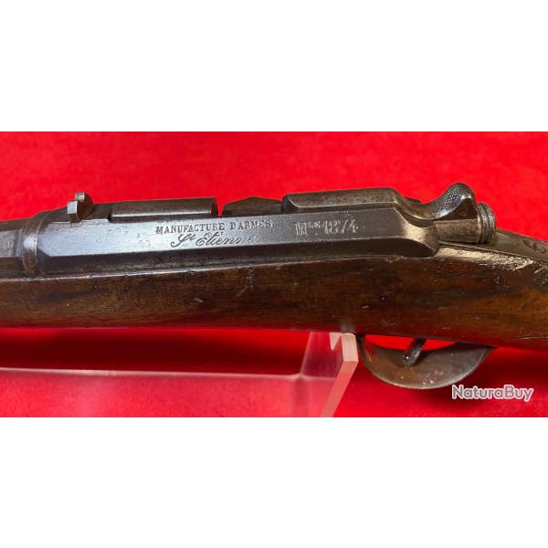 FUSIL D'INFANTERIE CHASSEPOT/GRAS, MOD�LE 1874 MANUFACTURE D'ARMES ST �TIENNE, CALIBRE 24, BON �TAT.