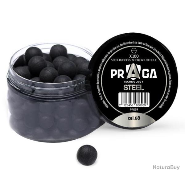 Boites de 100 Billes caoutchouc et Acier - Cal. 68 Praga