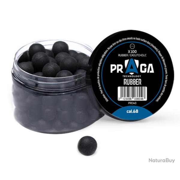 Boites de 100 Billes caoutchouc - Cal. 68 Praga