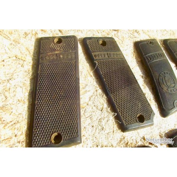 plaquettes pistolets     Union l : 79.7x32.5x5.4mm, entraxe  68.6 mm ;  Espagnol : 90.6x34x4.8mm,