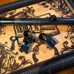 Proche du neuf lunette CARL ZEISS "Zielklein" n&deg;66581 + montage + cl&eacute; + bonnettes cuir d'origine.