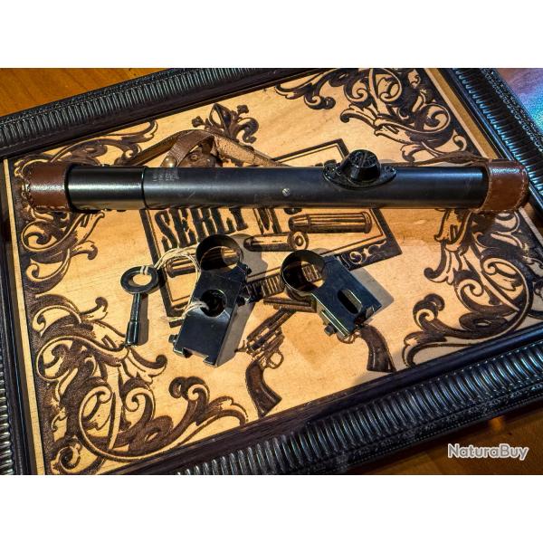 Proche du neuf lunette CARL ZEISS "Zielklein" n�66581 + montage + cl� + bonnettes cuir d'origine.