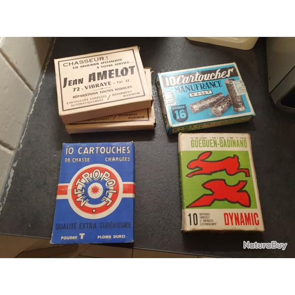Bo�tes de cartouche ancienne calibre 16 pour collection
