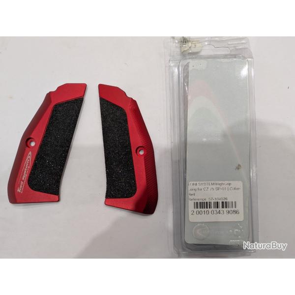 Plaquettes TONY SYSTEM pour pistolet CZ75 sp01 rouges
