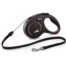 Laisse FLEXI New Classic noir cordon 3 m XS