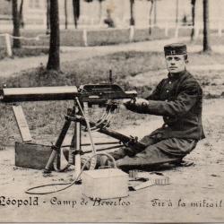 CPA - Bourg - Leopold - Camp de berverloo - Tir a la mitrailleuse -N&deg;7524