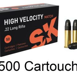 Cartouches SK High Velocity Match cal. 22 LR x 500