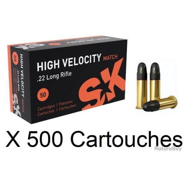 Cartouches SK High Velocity Match cal. 22 LR x 500