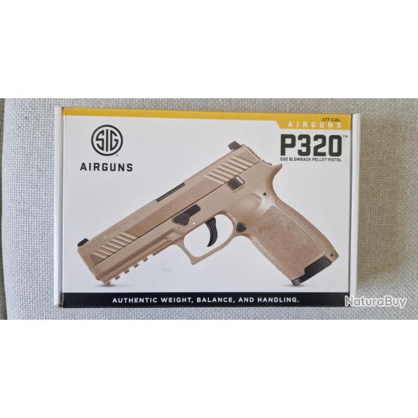 Pistolet SIG SAUER P320 CO2 cal. 4.5 mm 2.8 joules - tan