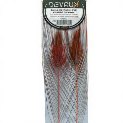 Quill de paon &eacute;barb&eacute;s DEVAUX Orange