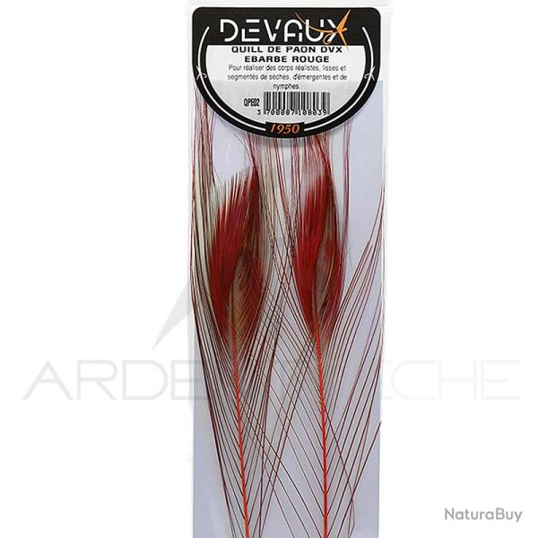 Quill de paon �barb�s DEVAUX rouge