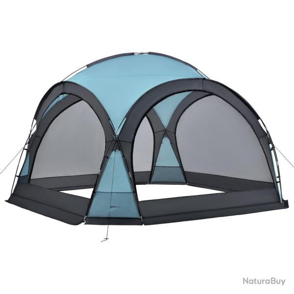 Tonnelle de camping avec guirlande � 96 led 345 x 345 x 247 cm bleu clair 03_0008741