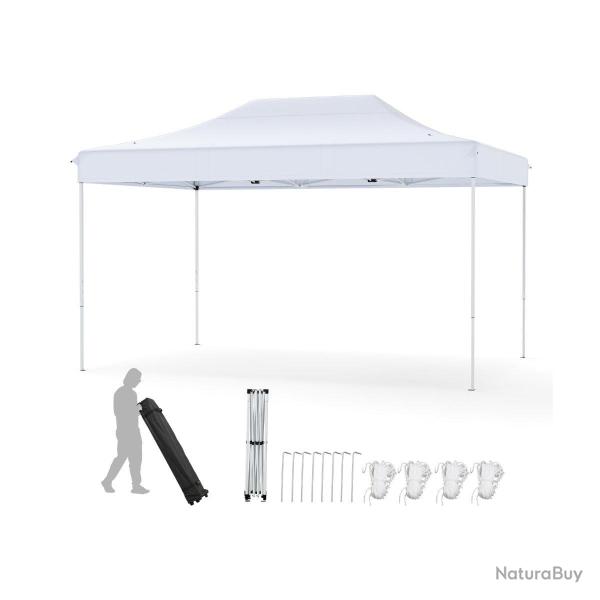 Tonnelle de jardin 300 x 445 cm facile � monter pour �v�nements ext�rieurs moderne en oxford blanc