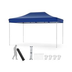 Tonnelle de jardin 445 x 300 cm portable avec montages rapides 3 hauteurs ajustables en tissu oxfor