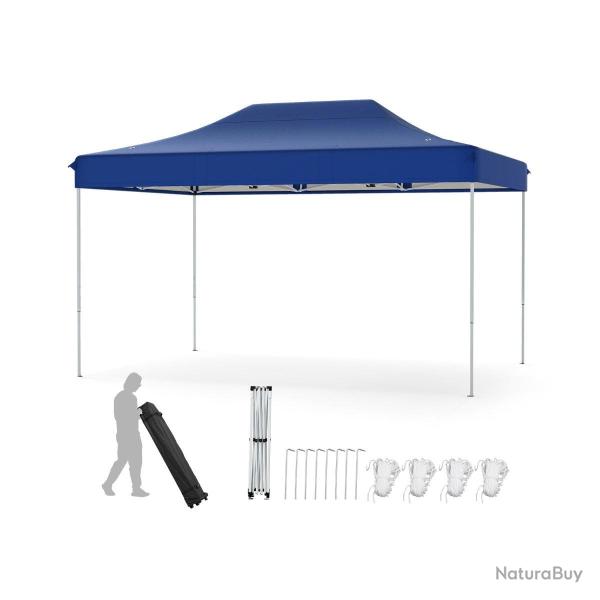 Tonnelle de jardin 445 x 300 cm portable avec montages rapides 3 hauteurs ajustables en tissu oxfor