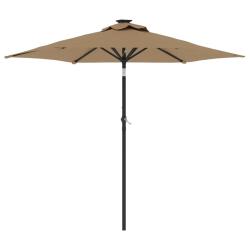 Parasol de jardin inclinable avec manivelle 225 x 225 x 212 cm en polyester taupe 02_0056368