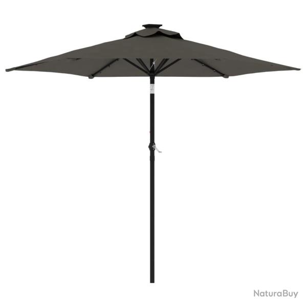 Parasol de jardin inclinable avec manivelle 225 x 225 x 212 cm protection UV moderne en polyester a