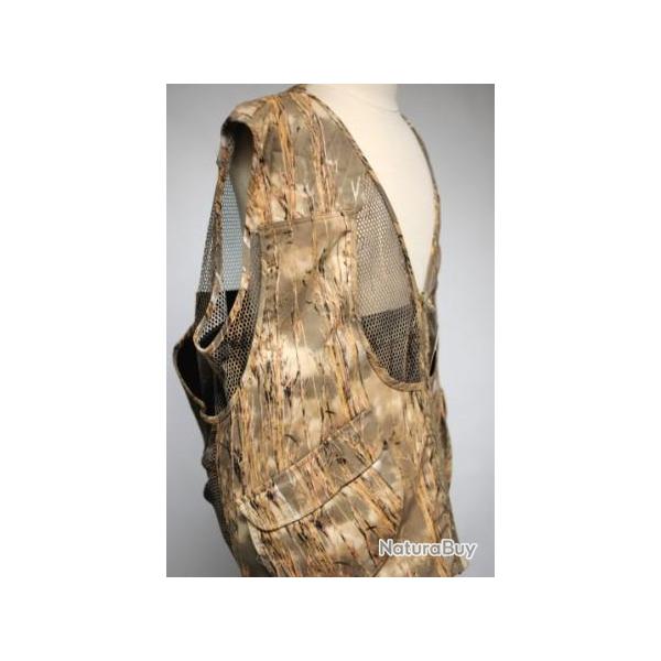 Gilet de chasse camouflage roseaux - water - sable - 3 XL et 6 XL