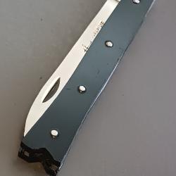 ANCIEN COUTEAU QUEUE DE POISSON, PARAPLUIE &Agrave; L'&Eacute;PREUVE, THIERS, XX&egrave;me, manche RHODO&Iuml;D.