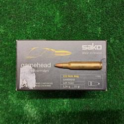 Lot de 5 bo&icirc;tes neuves de cartouches Sako cal. .222 Rem Mag ogive Gamehead 55 gr