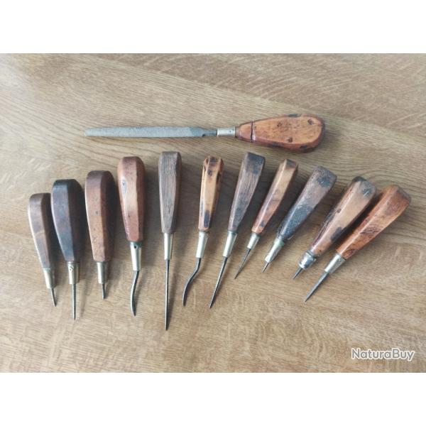 Lot ancien outil Al�ne cordonnier d�but XX�ME