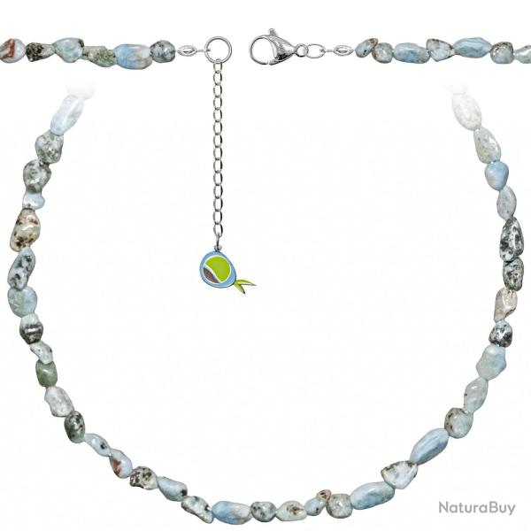 Collier en larimar - Perles roul�es 5 � 8 mm - 50 cm