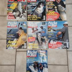 7 MAGAZINES LA PECHE EN MER ANNEES 1995/1997/1999/2000/2001