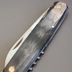 ANCIEN COUTEAU 3 pi&egrave;ces, PARAPLUIE &Agrave; L'&Eacute;PREUVE, THIERS, XX&egrave;me, manche CORNE.