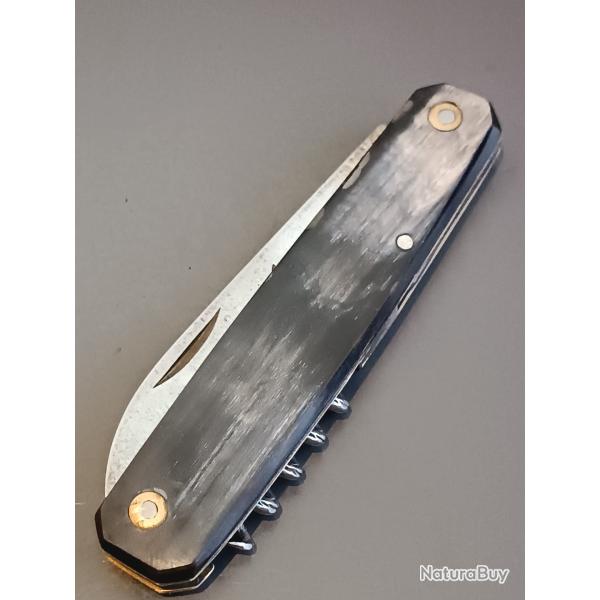 ANCIEN COUTEAU 3 pi�ces, PARAPLUIE � L'�PREUVE, THIERS, XX�me, manche CORNE.