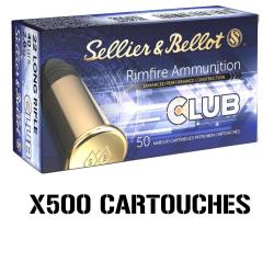 LOT 500 CARTOUCHES SB 22LR CLUB LRN 40gr x50